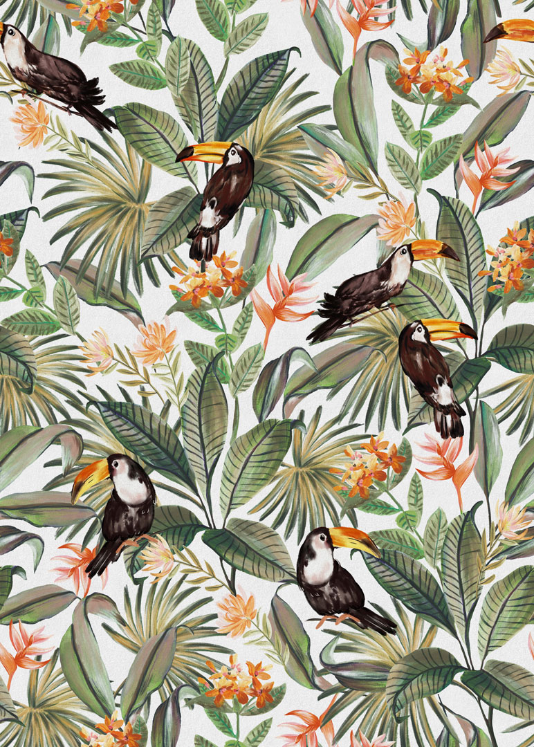 Papel de Parede   FLORA Botânica Tropical Chic 84865