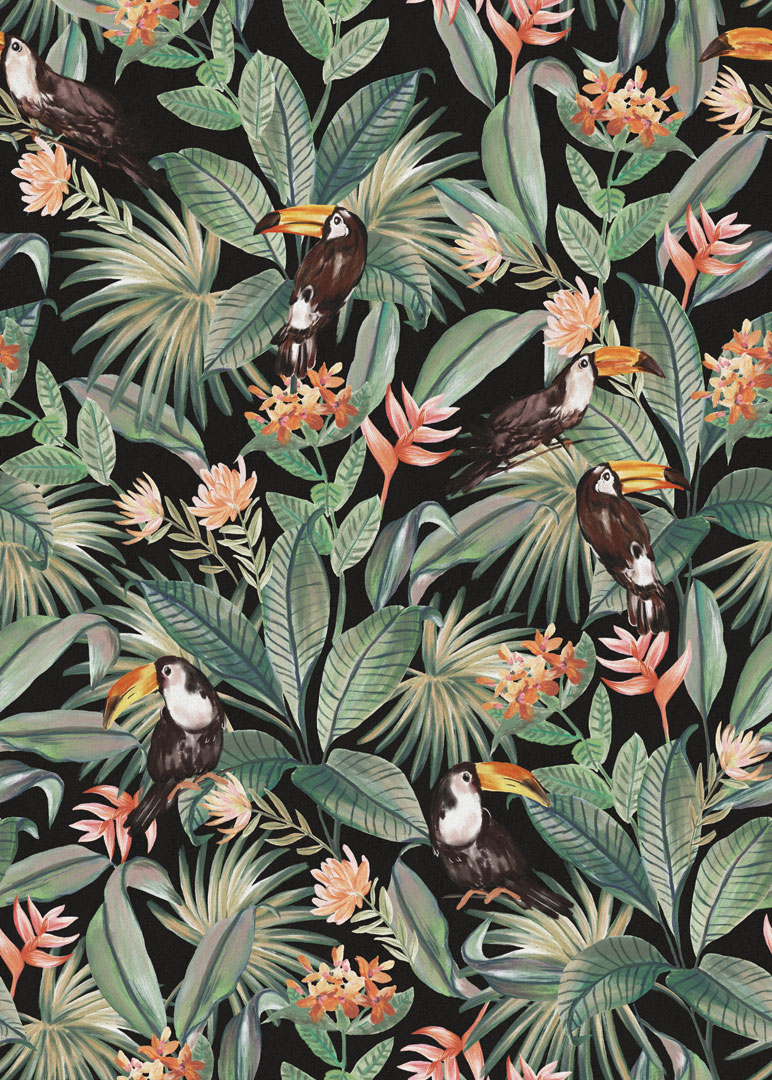 Papel de Parede   FLORA Botânica Tropical Chic 84889