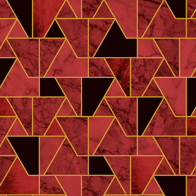 Papel de Parede Seven Geometrico Vermelho e Preto