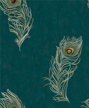 Papel de Parede Wallpaper - DZCO 57123 Penas de Pavão