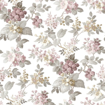 Papel de parede Floral e amoras Coleção Infantil HAPPY 12308