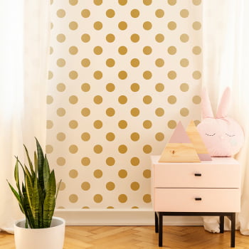 PAPEL DE PAREDE KIDS N'TEENS 100105 BOLAS GOLD  ROLO 5MT²