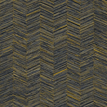 Papel de Parede Seven Chevron Dourado e Preto