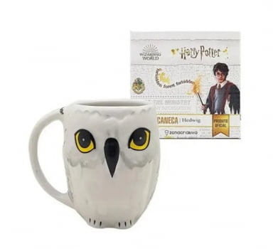 Caneca Porcelana 3D 250Ml Edwiges - Harry Potter