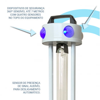 Torre Ultravioleta Tipo C para Descontaminação  de Superfícies e Ar